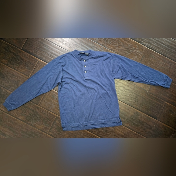 Architect Mens Blue Long Sleeve 3 Button Top Large - Picture 2 of 9